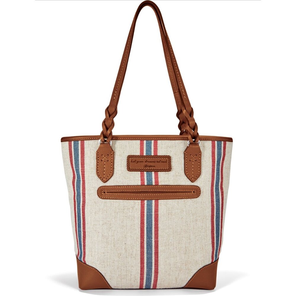 Brighton Captain Tote 3D Anchor Bay Nautical Leather & Canvas $375 MSRP NWT - Picture 2 of 3